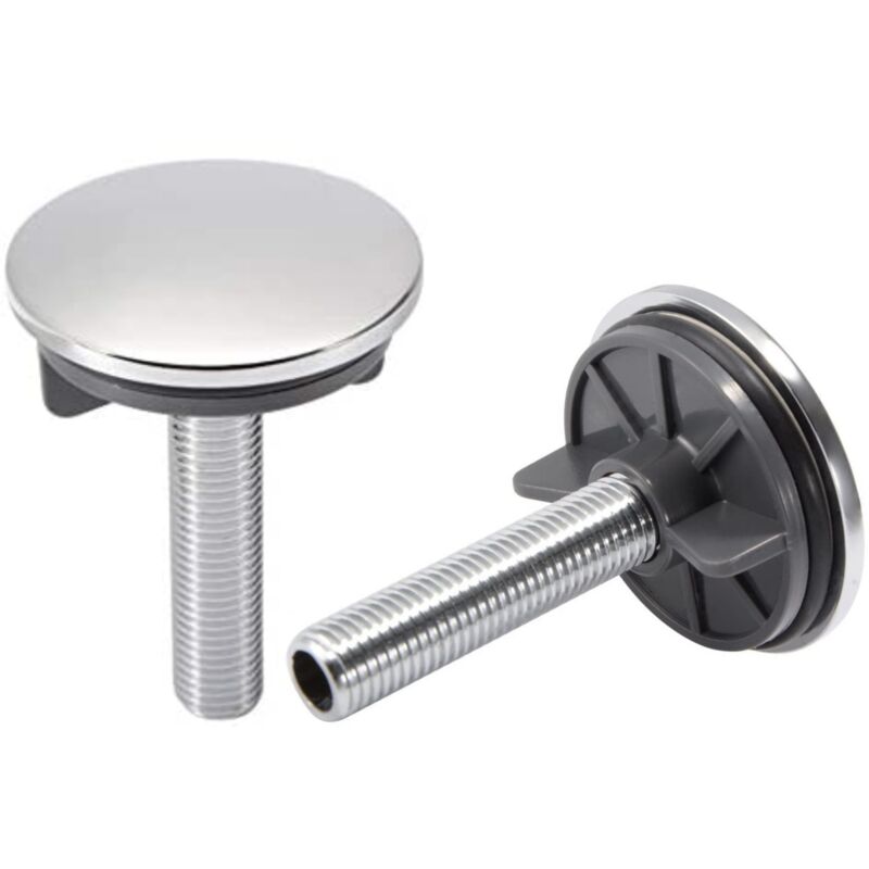 foto del prodotto schl fer 440810 tappo copriforo lavabo bianco 50mm, copriforo per lavabo in ottone, tappo per lavello universale, copri foro sanitari lavandino