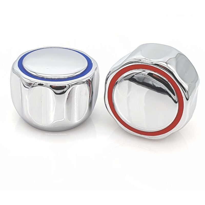 foto del prodotto schl fer 4503010kit manopole per rubinetto 8x20 con vitone meccanico 1 2 20mm , manopole rubinetteria caldo e freddo per lavandino bagno e