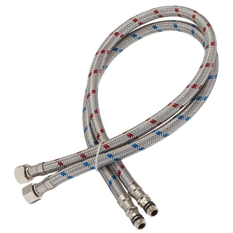 foto del prodotto schl fer 4605007 tubo flessibile per rubinetto femmina 3 8 , connettore per valvola ad angolo sottolavabo, attacco rubinetto m10 x 1, lunghezza