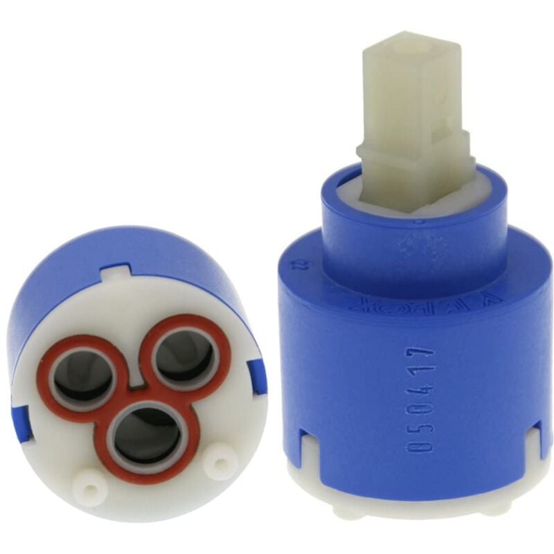 foto del prodotto schl fer 480019 cartuccia di ricambio per miscelatore monocomando 35mm bassa con 2 piedini in ceramica, adatta per il rubinetto della cucina,