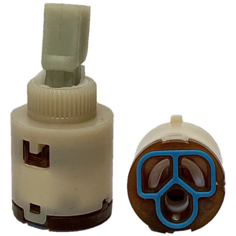 foto del prodotto schl fer 480020 cartuccia per ricambio miscelatore 25mm in ceramica bassa con 2 piedini, leva in plastica per rubinetti monocomando cucina, bagno,