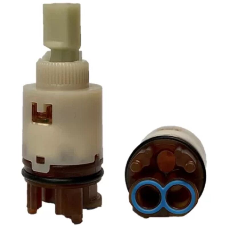 foto del prodotto schl fer 480021 cartuccia miscelatore 25mm, ricambio ceramico alta con 2 piedini e leva in plastica per rubinetti monocomando cucina, bagno, doccia,