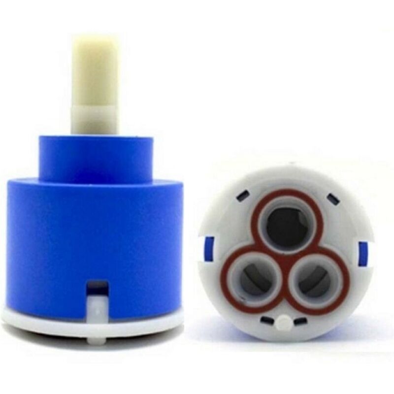 foto del prodotto schl fer 480037 cartuccia rubinetto miscelatore 35mm, cartuccia di ricambio in ceramica bassa con 2 piedini, per rubinetti miscelatori monocomando