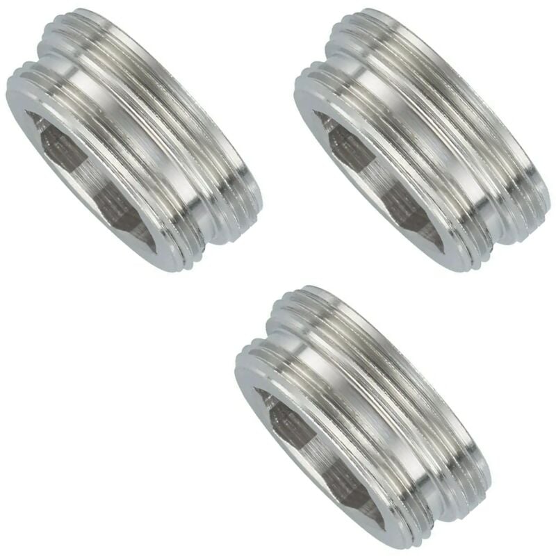 foto del prodotto schl fer 632513 3pz adattatore rubinetto maschio maschio, filetto m24x1 m22x1 esterno, raccordo, riduzione m24x1et x m22x1et in ottone cromato,