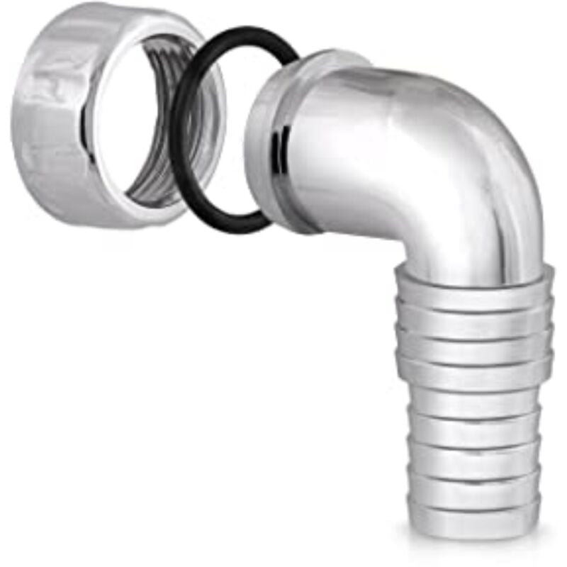 foto del prodotto schl fer 655811 raccordo a gomito 1 con curva a 90 gradi per attacco sifone scarico lavatrice e lavastoviglie, compatibile con tubi 19 23,5mm