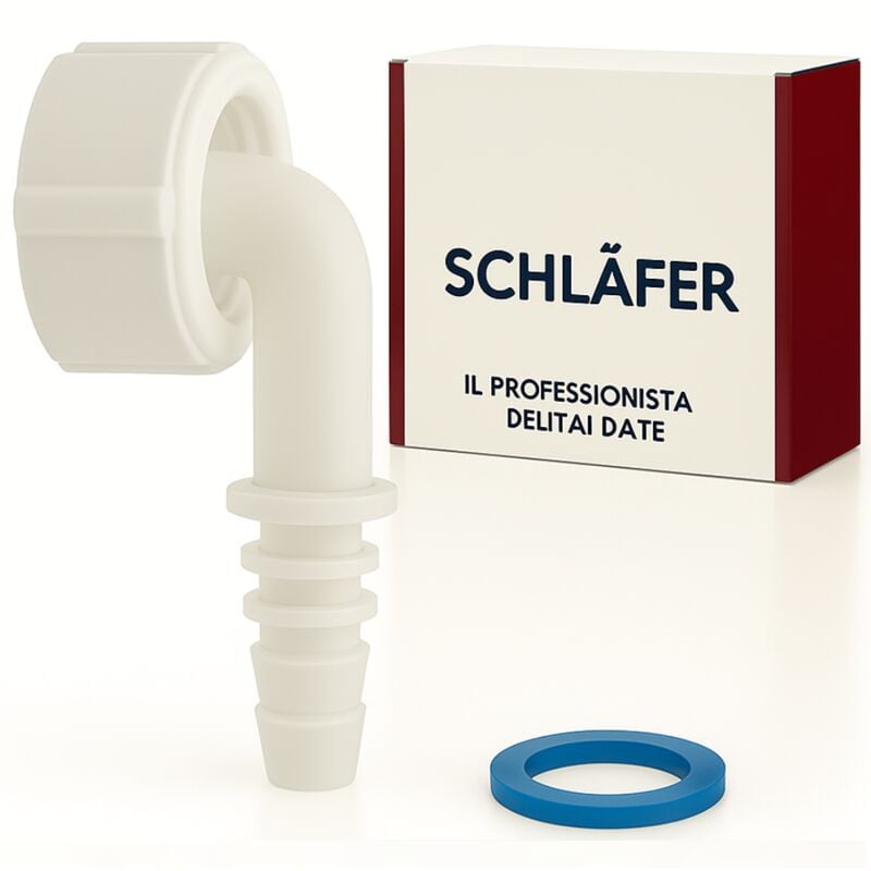 foto del prodotto schl fer 655813 raccordo a gomito 1 con curva 90 gradi per scarico condensa per sifone a incasso, compatibile con scarico asciugatrice,