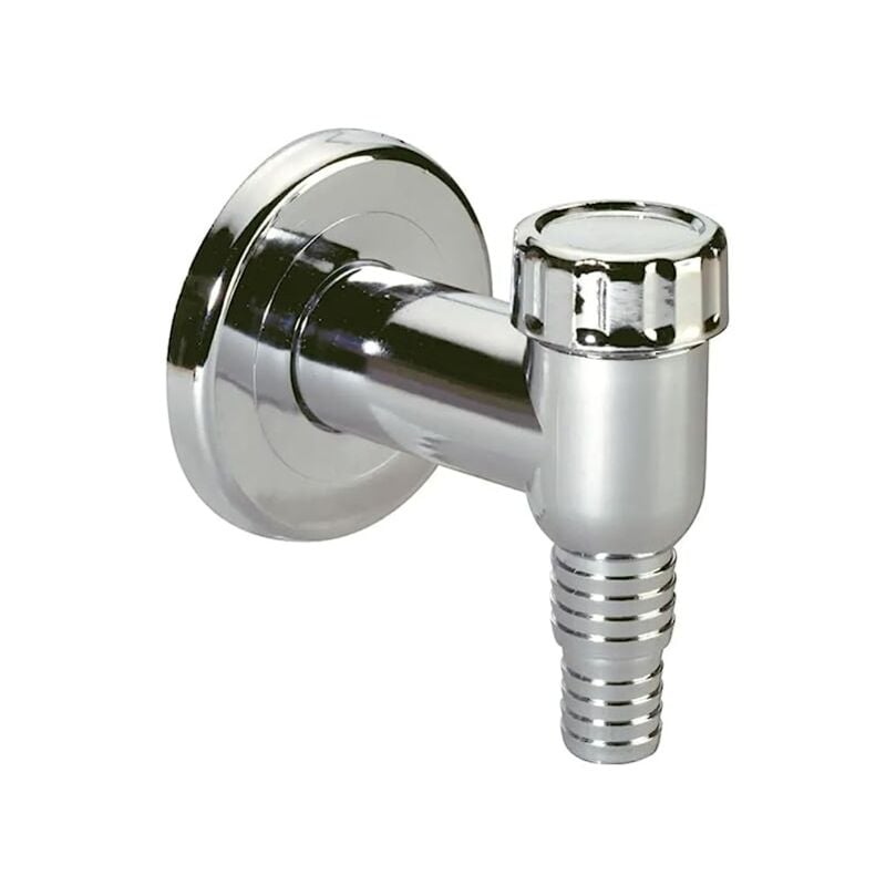 foto del prodotto schl fer 655820 sifone esterno per lavatrice 32mm in polipropilene, con valvola di non ritorno, sifone lavatrice in abs con rosone a muro cromato