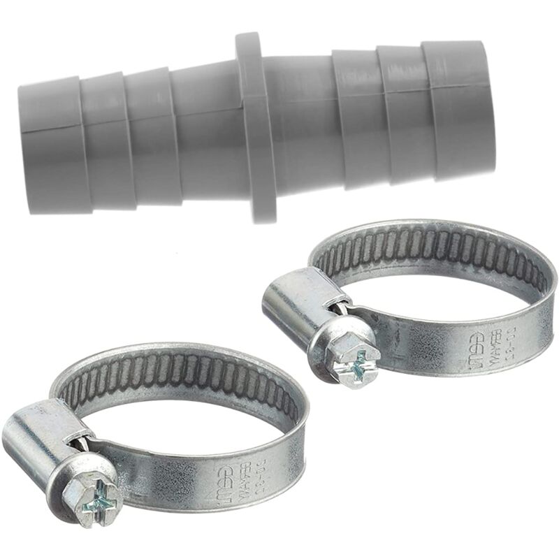 foto del prodotto schl fer 672211 connettore per tubo di scarico di lavatrice e lavastavoglie con 2 fascette stringitubo 20 32 mm, raccordo per tubo di scarico con