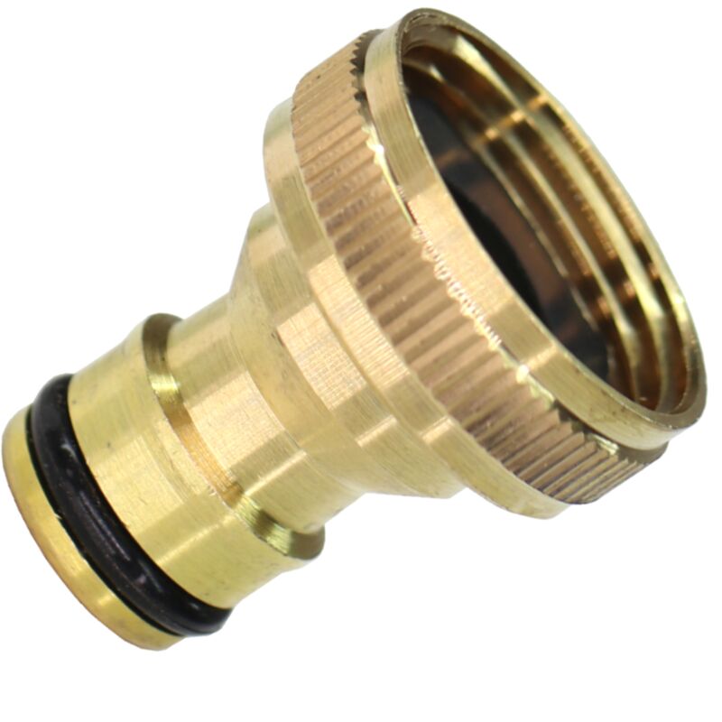 foto del prodotto schl fer 681102 raccordo portagomma universale g 3 4 30mm per rubinetto da giardino, connettore tubo acqua, portagomma innesto rapido in ottone