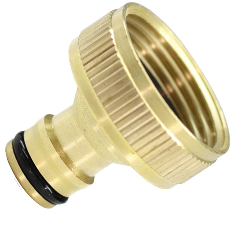 foto del prodotto schl fer 681202 raccordo portagomma a innesto rapido g 1 30 mm femmina per rubinetto giardino, attacco rapido acqua, connettore in ottone lucido