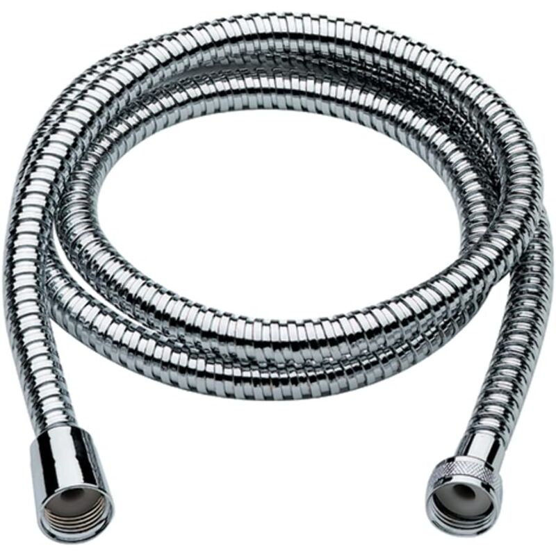 foto del prodotto schl fer 802390 tubo flessibile doccia universale da 1,2 metri in acciaio inox con connettori g 1 2 , tubo flessibile docccia ad alta pressione,
