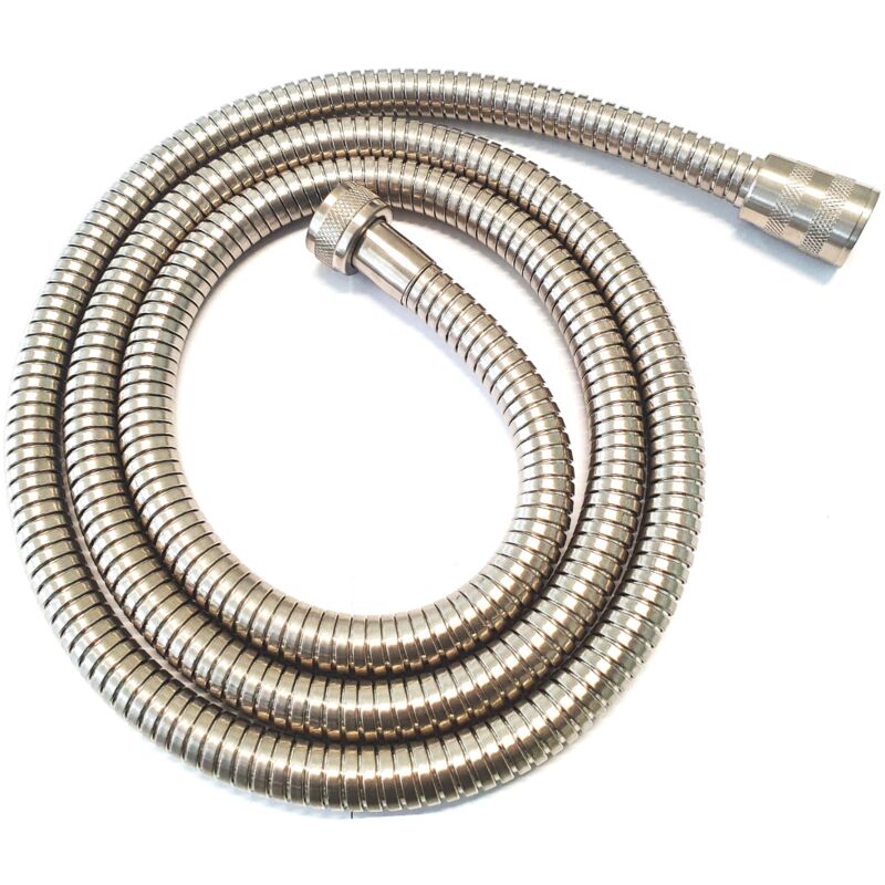foto del prodotto schl fer 80841490 flessibile doccia 1,5 metri in acciaio satinato, tubo doccia universale g 1 2, flessibile antipiega doppia aggraffatura, nichel