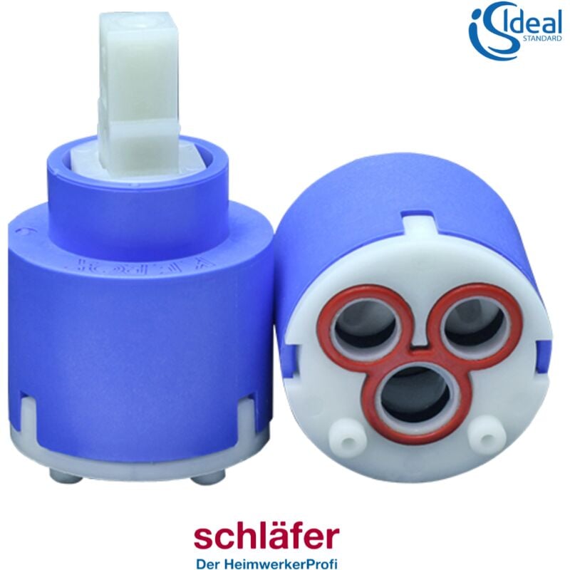 foto del prodotto schl fer cartuccia ricambio compatibile con ideal standard 35mm nuova cera card in ceramica bassa con 2 perni per rubinetti miscelatori