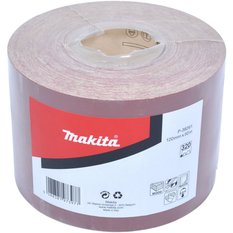 foto del prodotto schleifpapier rolle, 120 mm x 50 m, k320 120 mm x 50 m k320 makita