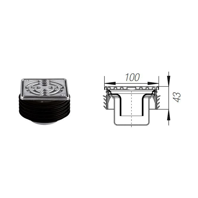 foto del prodotto schluter kerdi drain base set griglia con sifone design 1
