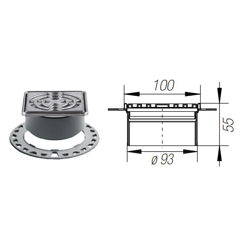 foto del prodotto schluter kerdi drain set griglia design 1 acc. 10x10