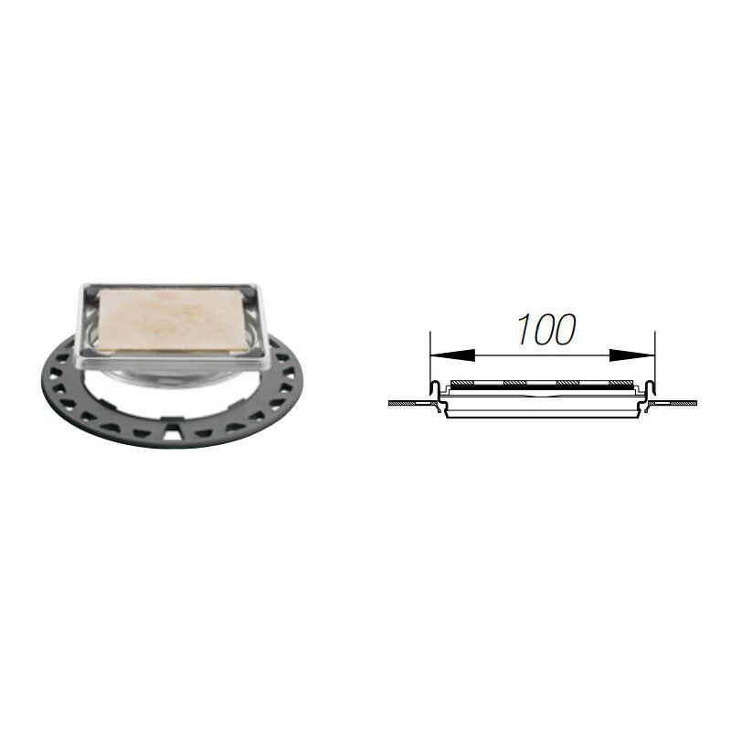 foto del prodotto schluter kerdi drain set griglia design 4 riv.a scomp.10x10