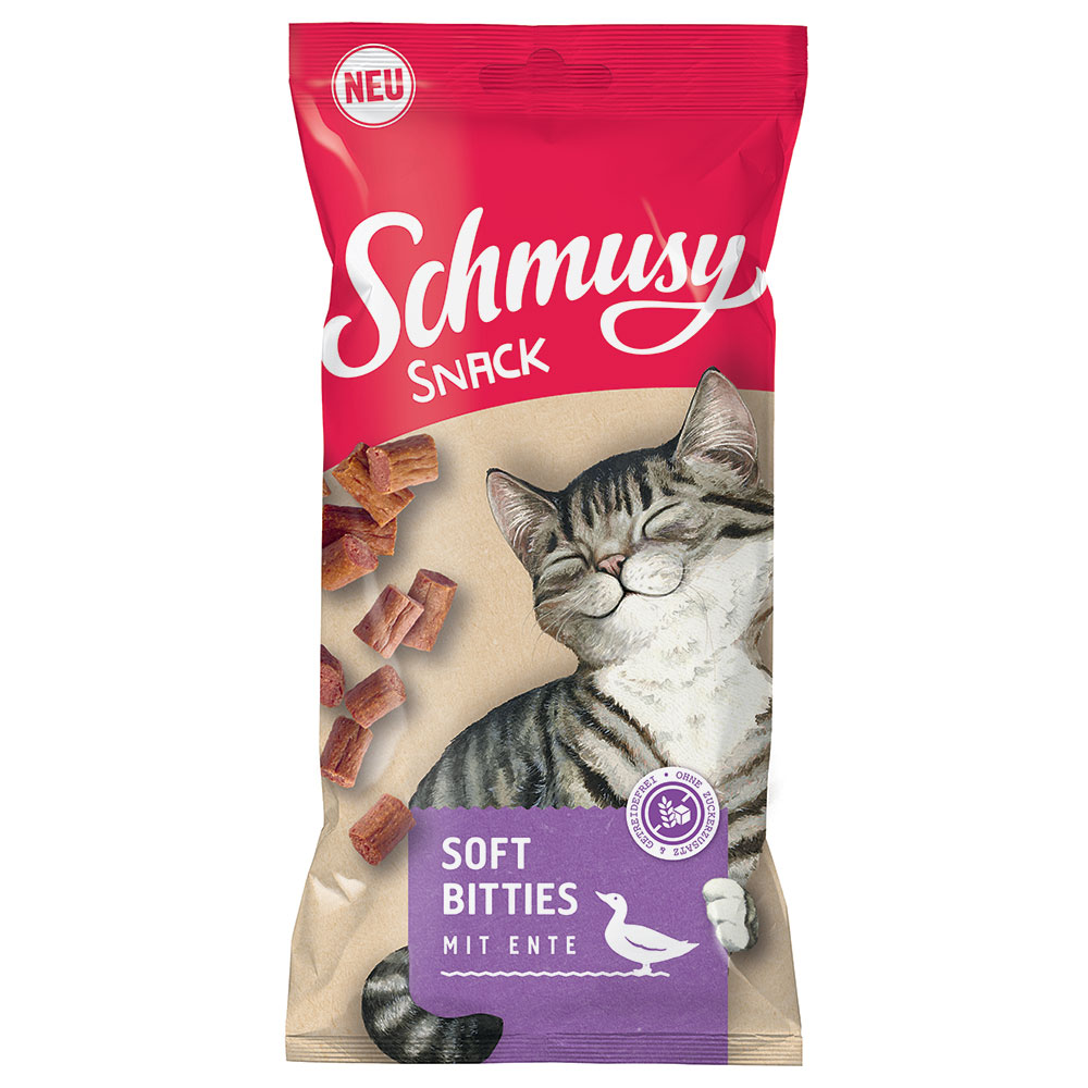 foto del prodotto schmusy soft bitties snack per gatti 60 g anatra