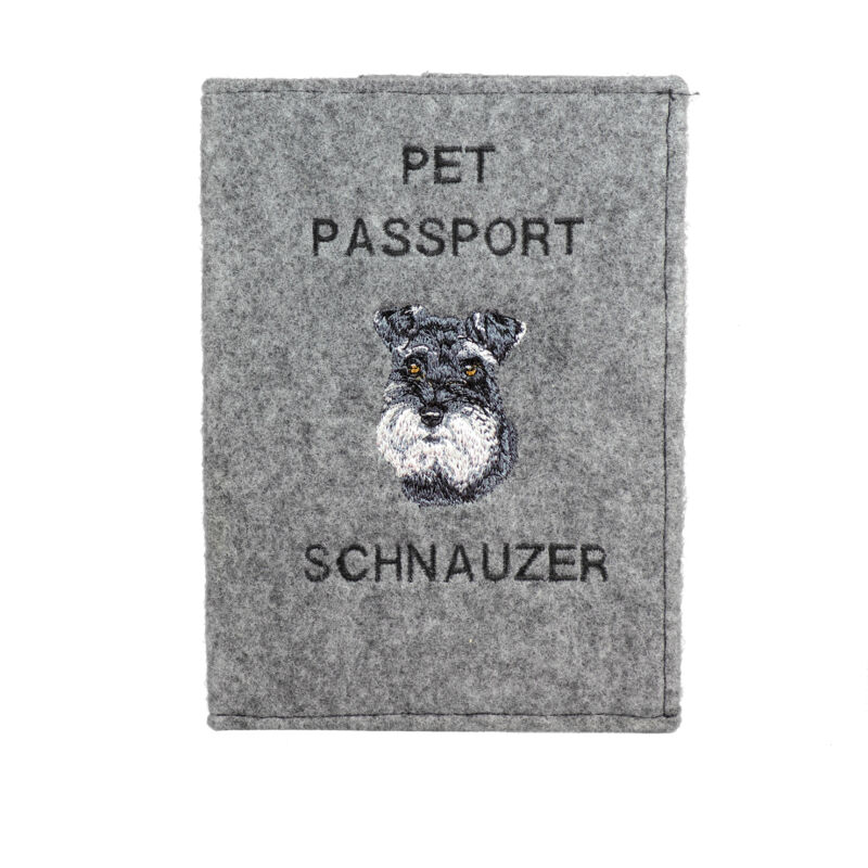 foto del prodotto schnauzer, schnauzer ii portapassaporto per cani, portadocumenti, regalo per viaggiatori di art dog