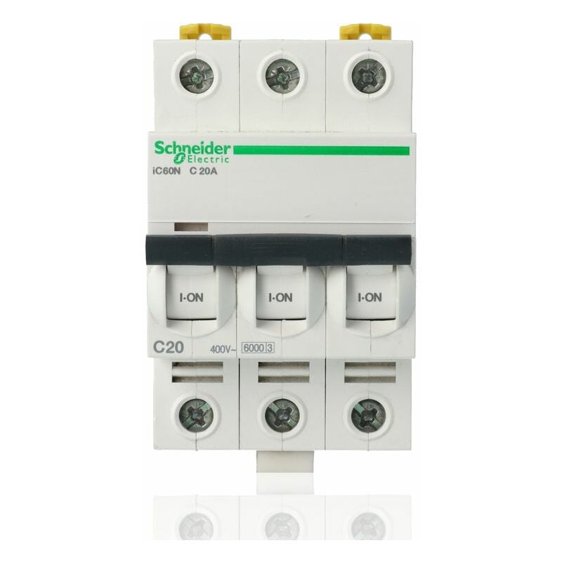 foto del prodotto schneider a9f79320 interruttore magnetotermico ic60n 3p c 20a 6000a
