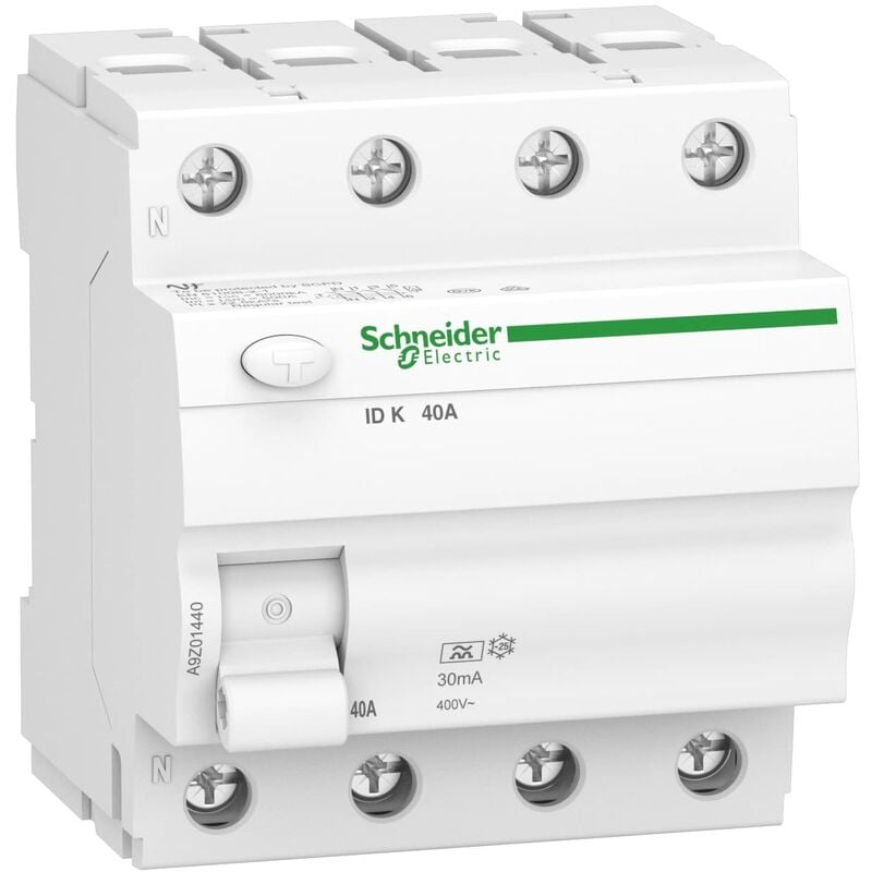 foto del prodotto schneider a9z01440 interruttore differenziale id k, 4p, 40a, 30ma, tipo a, white