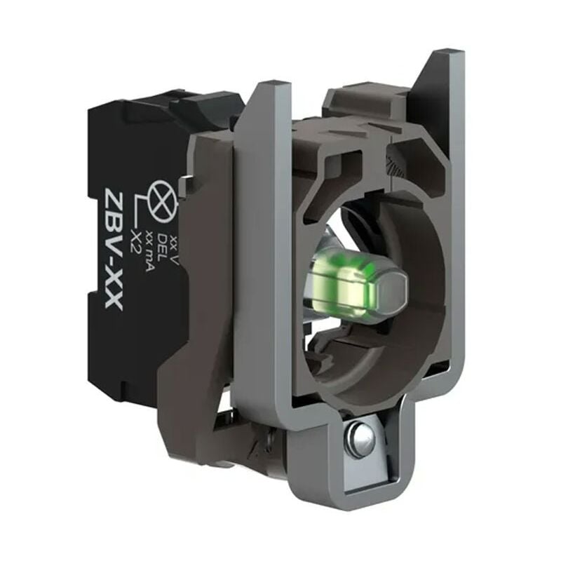 foto del prodotto schneider corpo telemecanique con lampada spia bianca led 120vac zb4bvg1