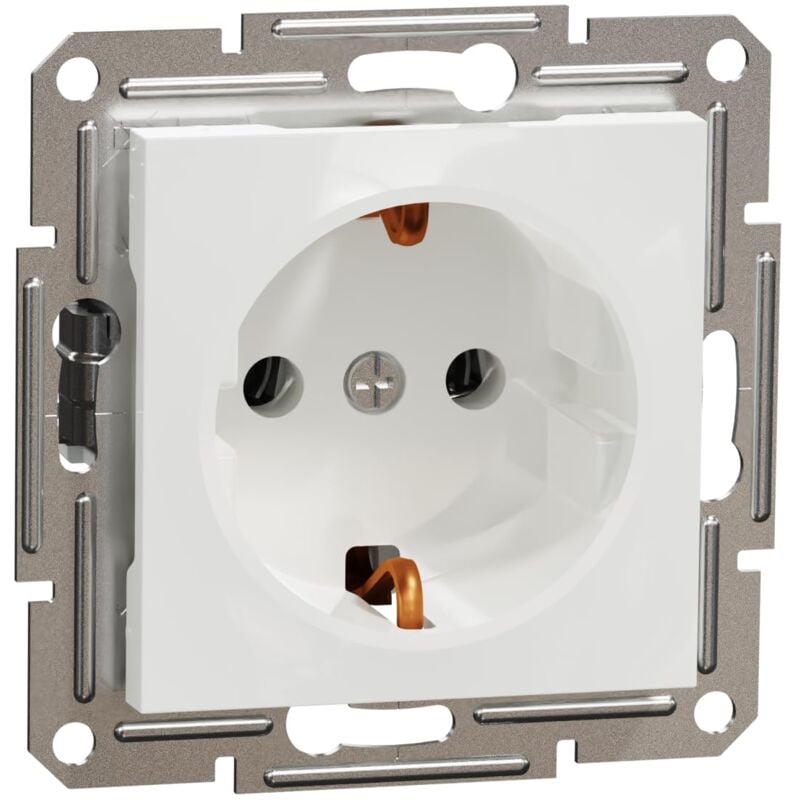 foto del prodotto schneider electric asfora eph2970121d presa schuko da 16 a, con contatto di protezione, morsetti a vite, presa a incasso, colore bianco