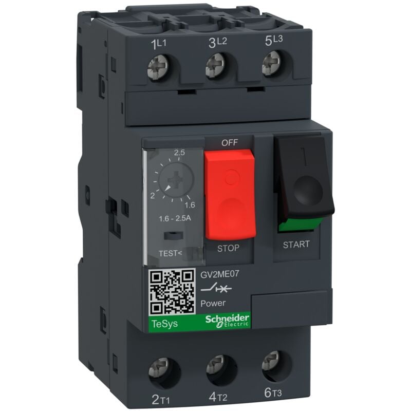 foto del prodotto schneider electric interruttore automatico magnetotermico gv2me regolazione protezione 1,6 2,5 a 3p