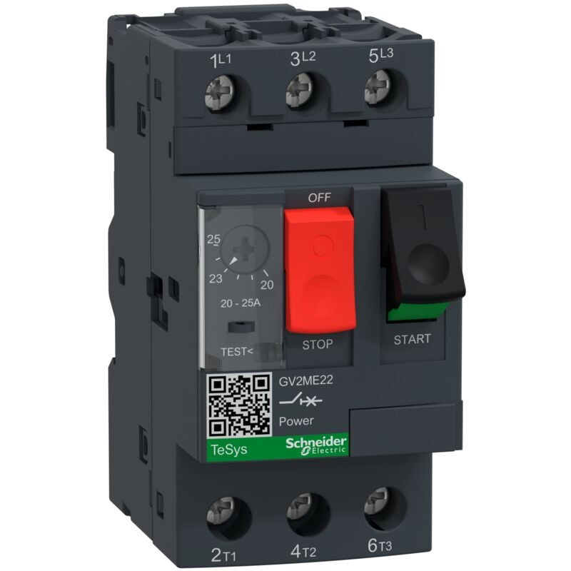foto del prodotto schneider electric interruttore automatico magnetotermico gv2me regolazione protezione 20 25 a 3p