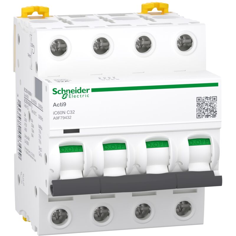 foto del prodotto schneider electric interruttore magnetotermico modulare ic60n 4p curva c 32a 6000a acti9 schneider