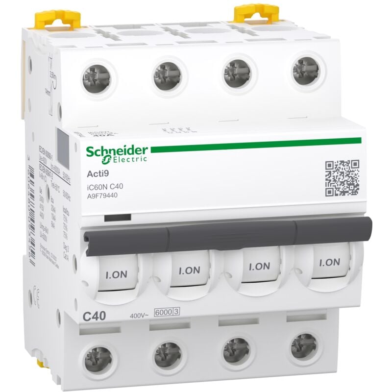 foto del prodotto schneider electric interruttore magnetotermico modulare ic60n 4p curva c 40a 6000a acti9 schneider