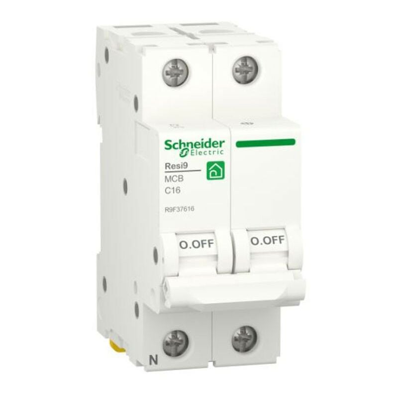 foto del prodotto schneider electric interruttore magnetotermico schneider 16a 1p n 4,5ka c 2 moduli r9f37616