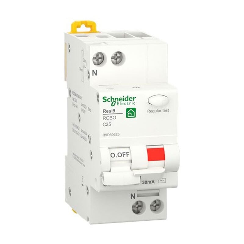 foto del prodotto schneider electric - magnetotermico differenziale schneider 25a 1p n 4,5ka 30ma ac curva c 2m r9d60625