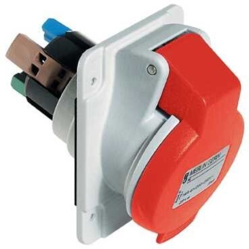 foto del prodotto schneider electric presa fissa incasso inclinata ip44 3pt 32a 380vcr schneider cod. pky32f434 
