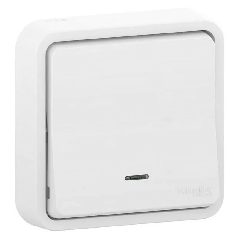 foto del prodotto schneider electric pulsante stagno luminoso da incasso mureva styl, in abs bianco