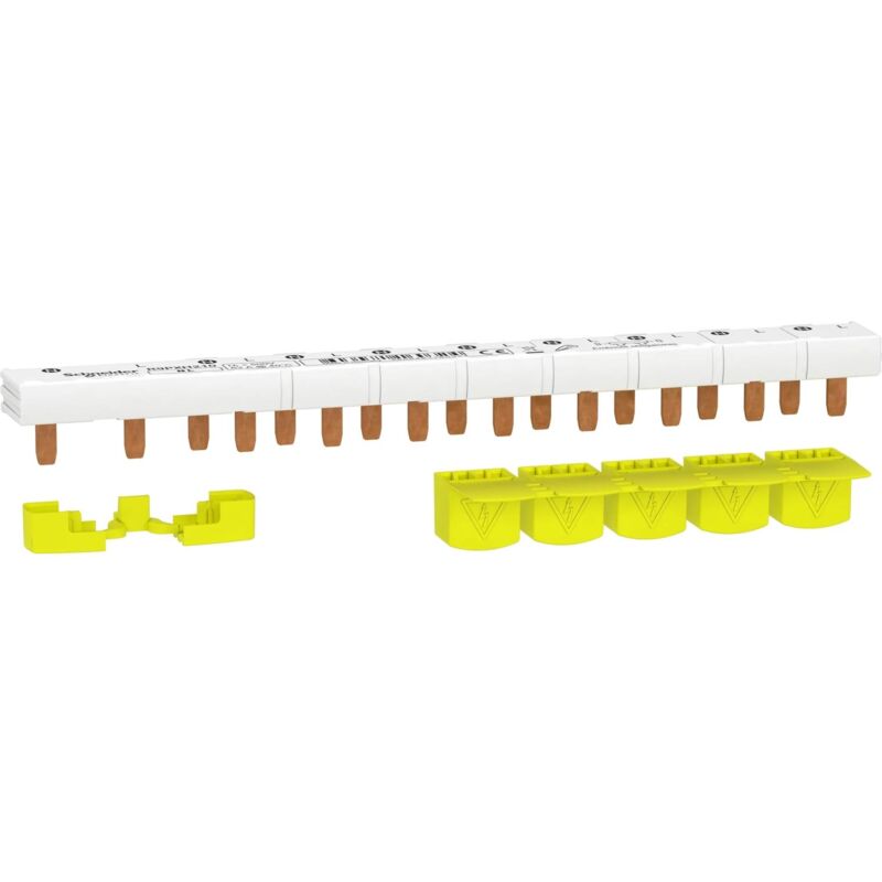 foto del prodotto schneider electric r9pxh210 resi9 pettine monoblocco 1p n 63a 10 moduli copertura denti 5m pettine 1p n 63a 10 moduli