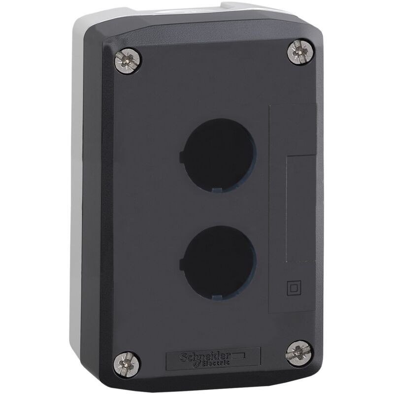 foto del prodotto schneider electric scatola grigio chiaro con coperchio grigio antracite a 2 fori