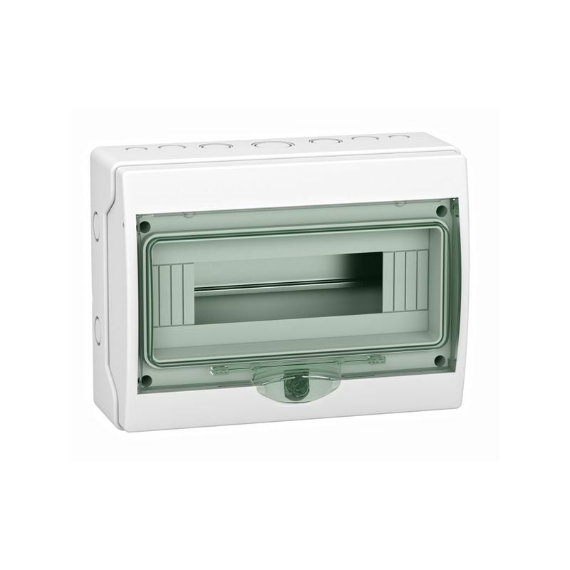 foto del prodotto schneider electric schneider 13979 kaedra ip65 mini custodia da superficie 1x12 moduli porta trasparente 200x267x112