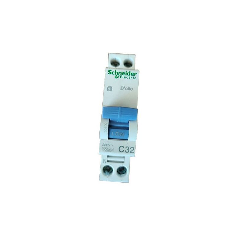 foto del prodotto schneider electric schneider 20729 interruttore automatico click 1p n 32a curva c duoline xp