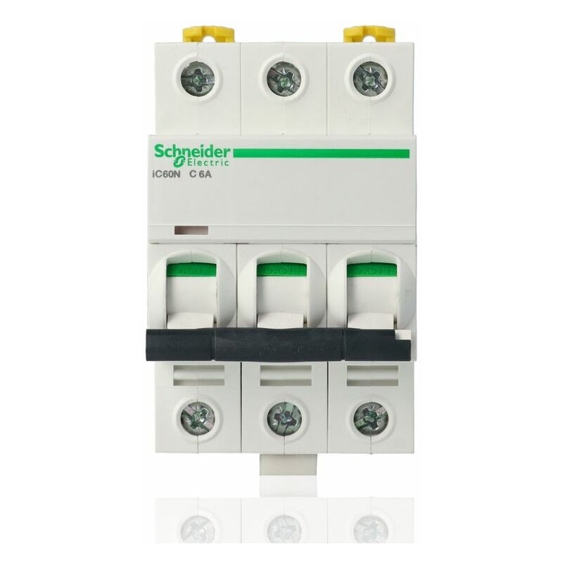 foto del prodotto schneider electric schneider a9f79306 interruttore magnetotermico ic60n 3p c 6a 6000a