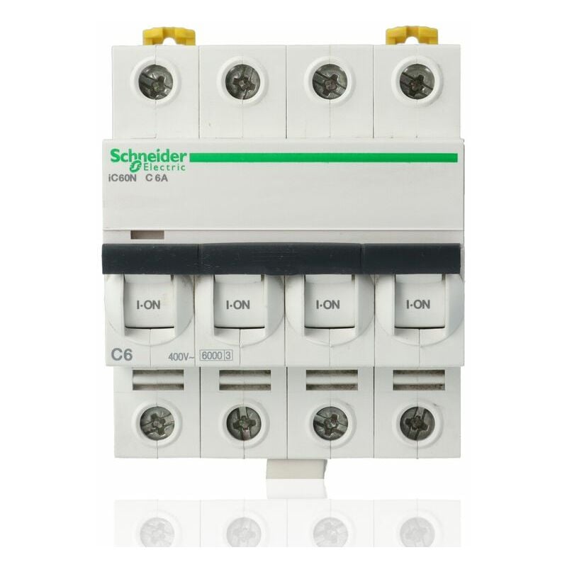 foto del prodotto schneider electric schneider a9f79406 interruttore magnetotermico ic60n 4p c 6a 6000a