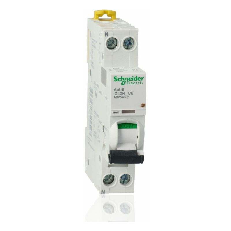foto del prodotto schneider electric schneider a9p54606 interruttore magnetotermico ic40n 1p n c 6a 6000a