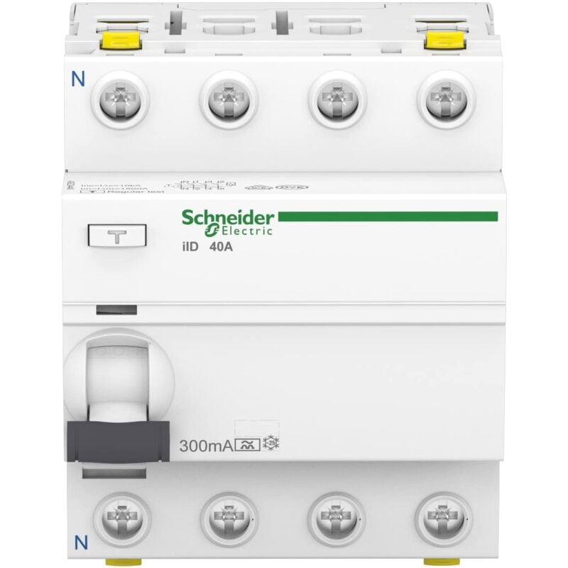 foto del prodotto schneider electric schneider a9z24440 interruttore differenziale iid, 4p, 40a, 300 ma, tipo a, fantasia multicolore