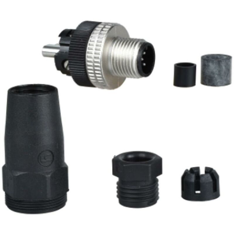 foto del prodotto schneider electric schneider connettore con morsetti m12 maschio dritto 5 pin xzcc12mdm50b