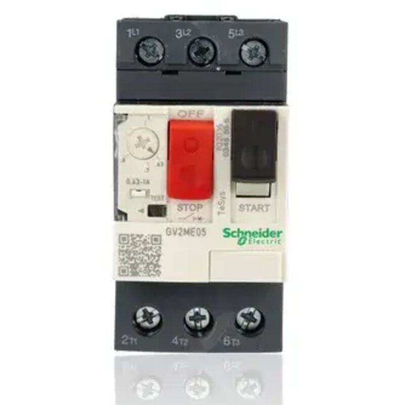 foto del prodotto schneider electric - schneider gv2me05 - interruttore aut. magnetotermico gv2me con controllo a pulsante da 0,63 a a 1 a, 3p