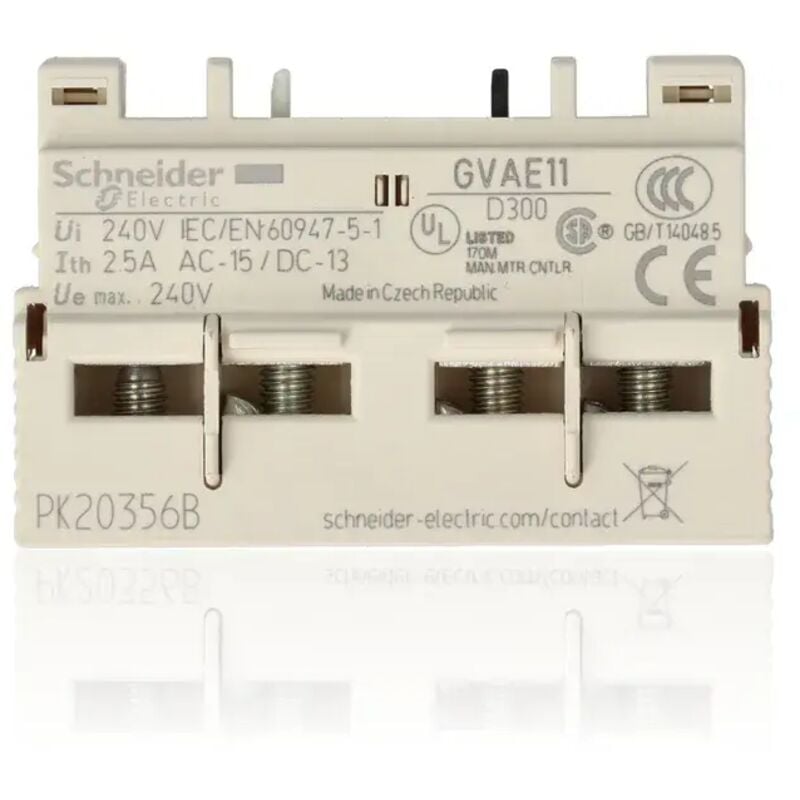 foto del prodotto schneider electric schneider gvae11 contatto ausiliario frontale 1na 1nc per salvamotore