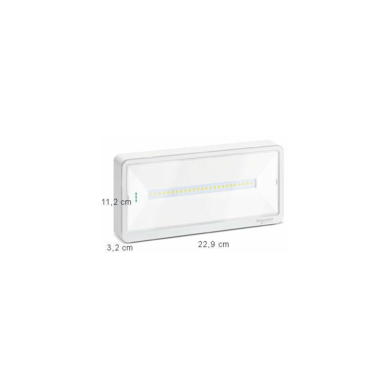 foto del prodotto schneider electric schneider ova44013 lampada di emergenza, ip65, se sa, 250 200 150 120lm se, 150lm sa, 1 1,5 2 3h