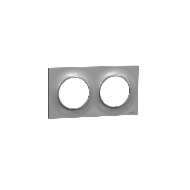 foto del prodotto schneider electric schneider s520704e odace piastra stilizzata alluminio doppia orizzontale verticale 71mm