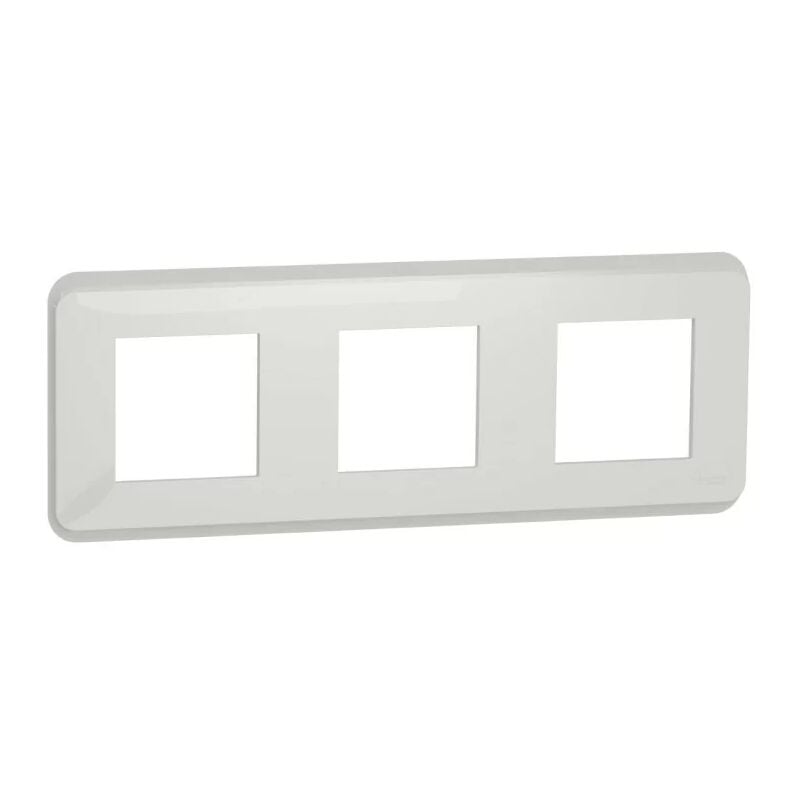 foto del prodotto schneider electric schneider unica pro nu400618 piastra di copertura bianco con finiture trasparenti 3x2 moduli 3 stazioni