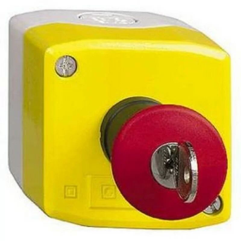 foto del prodotto schneider electric schneider xalk188e cassetta harmony gialla 1 arresto di emergenza rosso 40 d lock